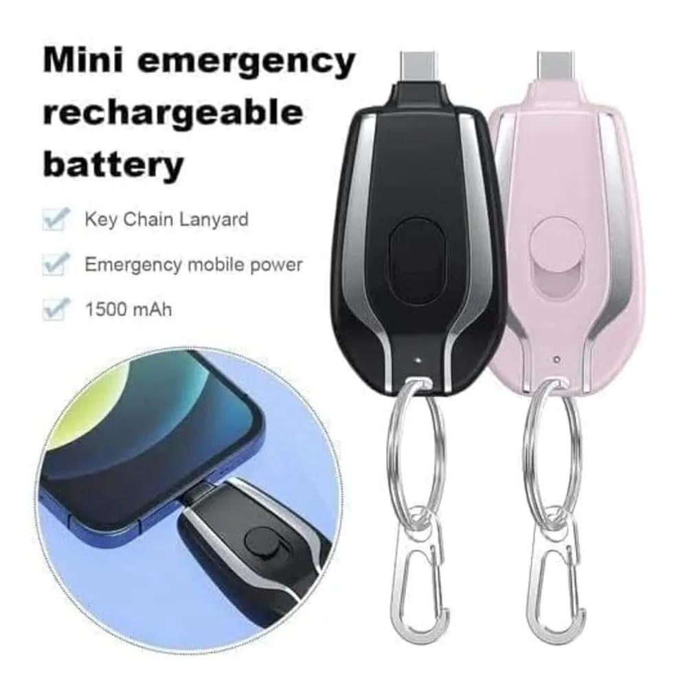 Fast Charging Keychain Power Bank Black