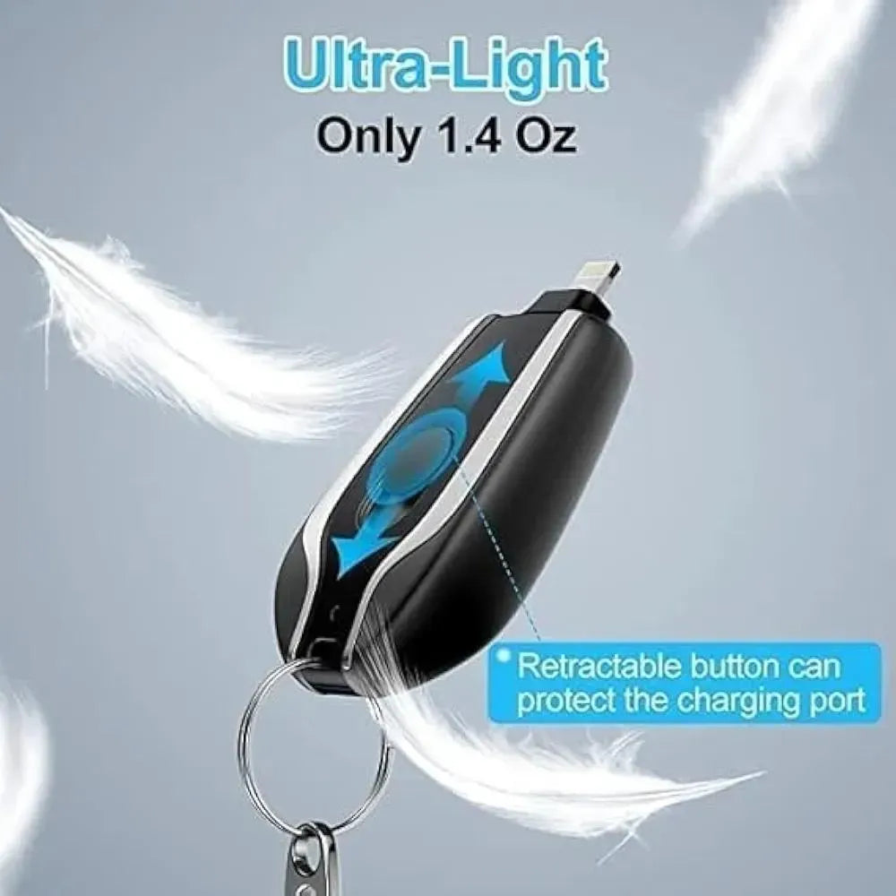 Fast Charging Keychain Power Bank Black