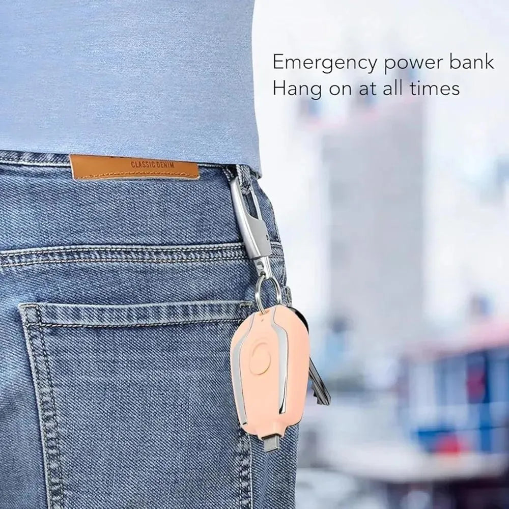 Fast Charging Keychain Power Bank Black